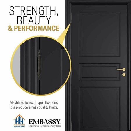 Embassy 3-1/2 x 3-1/2 Solid Brass Hinge, Oil Rubbed Bronze Finish with Ball Tips 3535BBUS10BB-1